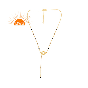 Collar de piedras preciosas con cuentas de ónix negro y jaspe dálmata chapado en oro de la mejor calidad, fabricante de joyería fina Demi - Product Image 1