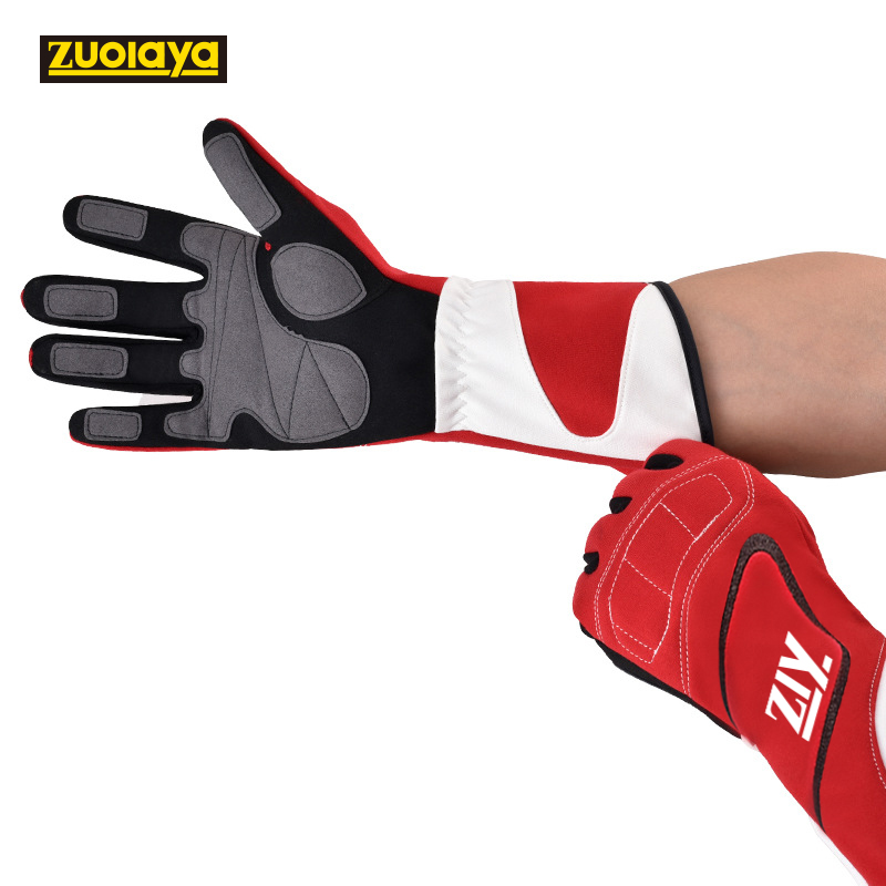 Zoulaya ST-02 Racing Handschuhe fr Outdoor-Sport, rutschfest, einfarbig rot