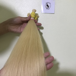 Extensiones de cabello humano de estilo vietnamita, cabello virgen brasileño a granel, Color rubio 100% virgen, muestra gratis - Product Image 3