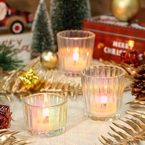 Vela acanalada votiva de cristal con estampado de seda para ducha de boda, Navidad de Acción de Gracias PARA CENA DE BODA, mesa de fiesta, la mejor idea de regalo - Product Image 6