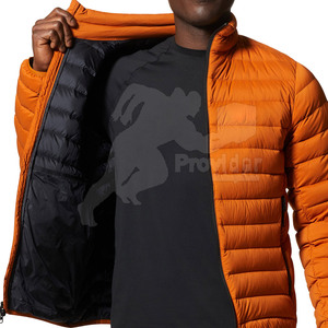 Veste d'hiver en toile matelassée pour homme, personnalisable avec votre propre logo, col montant et logo frontal, imperméable, vêtement décontracté - Product Image 5