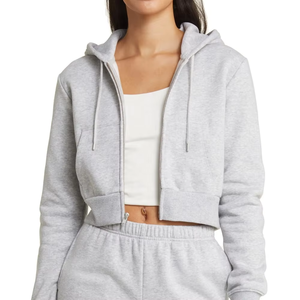 Nouveau sweat-shirt décontracté pour femmes, style streetwear, logo personnalisé, coupe ample, fermeture éclair, uni, doux - Product Image 2