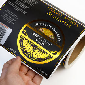 Custom 3d Varnish <strong>Gold</strong> Foil Food Jar Bottle Packaging <strong>Labels</strong> Digital Printing Jam Raised Logo Stickers Seasoning Honey <strong>Label</strong> - Product Image 2