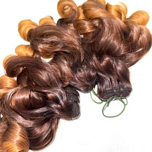 El precio más alto Bouncy Ombre Color Extensiones de cabello humano vietnamita Bundles Set Closure 2025 - Product Image 2