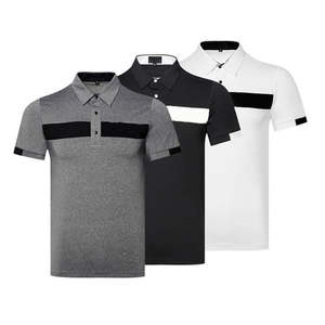 เสื้อโปโลผ้าฝ้าย100% สำหรับผู้ชายเสื้อเชิ๊ตกอล์ฟผ้าคอตตอนพิมพ์ลายปักโลโก้แบบเรียบๆ - Product Image 4