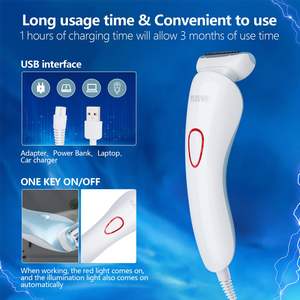 Afeitadora Eléctrica para Mujer con Doble Cuchilla, Recortadora de Bikini Húmeda/Seca para Cara, Piernas y Axilas, para Afeitar en Húmedo o Seco - Product Image 2