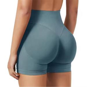 Short de sport respirant à séchage rapide pour femme Gym Fitness Scrunch Butt avec décoration de bouton de short de yoga élastique et sans couture - Product Image 2