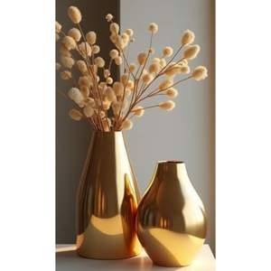 Vase à fleurs en métal artistique pour la décoration intérieure moderne Décoration de table de pièce maîtresse de mariage ou utilisation au bureau - Product Image 1