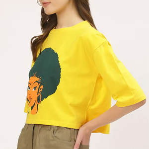 Camisetas cortas ligeras ecológicas de verano para mujer, camisetas cortas directas de fábrica de Pakistán, aspecto de moda, venta en línea, camisetas cortas para mujer - Product Image 2