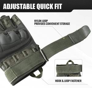 Guantes de moto de medio dedo personalizados, agarre antideslizante, muñeca ajustable, cuero a granel para equipos de equitación al aire libre, eventos, Impresión de logotipo - Product Image 5