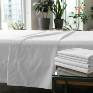 Sábana de percal peinada de 200 hilos, tela fresca, transpirable y duradera con tacto suave, ideal para uso hotelero e institucional. - Product Image 4