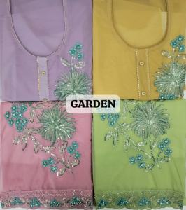 Costume en organza pur non cousu pour femme de la meilleure qualité, parfait pour les occasions festives, disponible pour la vente en gros - Product Image 2