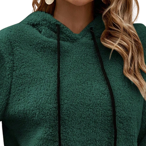 Sweat à capuche en polaire sherpa pour femme, doux et moelleux, à manches longues, chaud pour l'hiver, décontracté, coupe ample, confortable - Product Image 5