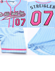 Camiseta de béisbol de poliéster personalizada, camiseta de béisbol con bordado a rayas para hombres y mujeres | Camiseta de béisbol personalizada - Product Image 6