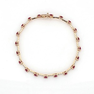 <b>Ruby</b> and Moissanite Diamond <b>Bracelet</b> in S925 Sterling Silver Tennis Elegant Daily Use Fine Iced Out Jewelry For Women - Product Image 2