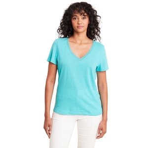 Camiseta de algodón con cuello en V de alta calidad, blusa duradera para mujer, pedidos a granel para compradores internacionales, proveedor confiable, Tops para mujer - Product Image 2