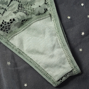 Premium Sexy Lace Panties Women Nylon Spandex Floral Sheer Mesh Breathable Boyshort Lingerie Knitted Hole OEM Wholesale - Product Image 5