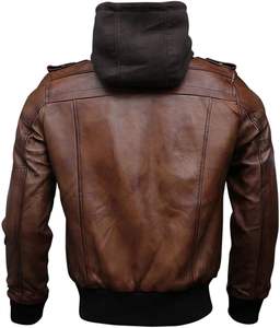 Chaqueta de Motociclista de Cuero Revestido para Hombre con Cuello Alto y Patrón de Letras, Servicio OEM Personalizable - Product Image 5