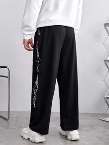 กางเกงวอร์มผ้าลูกฟูกสำหรับผู้ชายกางเกงวิ่งทรงโอเวอร์ไซส์แบบยืดสำหรับใช้ในยิมวิ่ง - Product Image 3