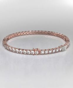 Bracelet tennis, bracelet tennis en or rose, bracelet tennis, bracelet diamant, cadeau pour elle, bracelet minimaliste - Product Image 3