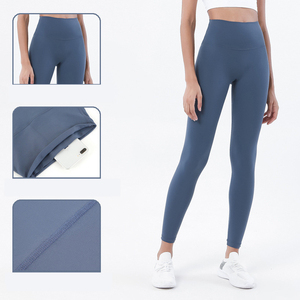 Pantalons de yoga sans couture pour femmes à quantité minimale de commande bas Collants d'entraînement marine personnalisés Legging d'entraînement de compression extensible dans les quatre sens - Product Image 2