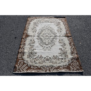 พรมขนแกะสีเบจสีน้ำตาล6.7ft x 3.8แบบดั้งเดิมพรมสี่เหลี่ยมผืนผ้าตุรกีสำหรับบ้านห้องนั่งเล่น - Product Image 1