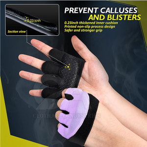 Guantes de Neopreno Transpirables de Medio Dedo 2026 para Hombre y Mujer con Correa Ajustable en la Muñeca, Guantes de Gimnasio sin Dedos de Neopreno - Product Image 3