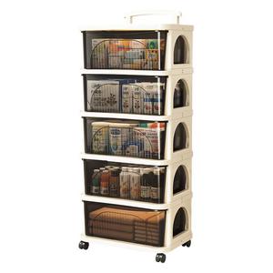 Étagère de rangement mobile multi-niveaux en plastique pour poussette, idéale pour les articles de bébé, les collations et les jouets - Convient pour la cuisine, le salon et la chambre - Product Image 5