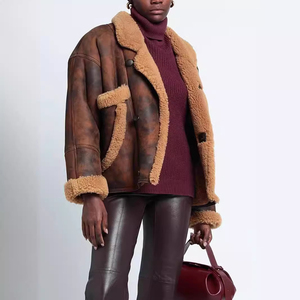 Nouvelles vestes matelassées légères pour femmes, style tendance, logo personnalisé, col montant, cuir de mouton, doublure en coton imprimé brut - Product Image 6