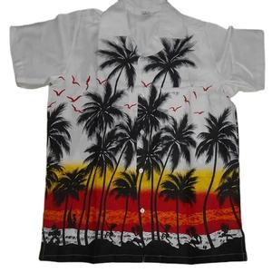 2023ส่วนใหญ่ขายแขนสั้นผู้ชายบีชปาร์ตี้แวร์ต้นปาล์มพิมพ์เสื้อฮาวายสำหรับขายส่งซื้อ - Product Image 1