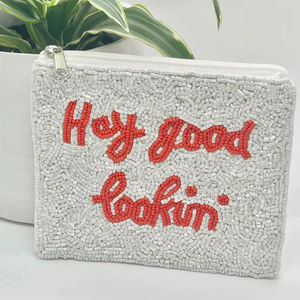 Monedero de Cremallera con Cuentas de Semillas Bordadas a Mano con Borla y Logotipo Personalizado, Monedero Grande Vintage para Monedas, Almacenamiento Suave y Compacto - Product Image 1