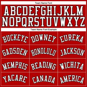 Maillot de baseball personnalisé rouge blanc à fines rayures noir-blanc authentique - Product Image 4