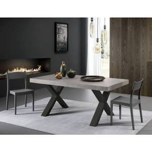 Luxury Industrial Design <b>Dining</b> <b>Table</b> - Rustic X-Leg <b>Extendable</b> <b>Wooden</b> Conference and Home <b>Table</b> - Product Image 1