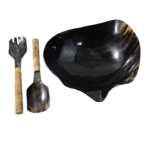 Cuerno de búfalo de alta calidad, nuevo cuenco Disain para servir comida, cuenco de cuerno de búfalo para hoteles y cuenco de cuerno blanco y negro, superventas - Product Image 4