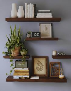 Estantes Flotantes de Madera Rústica para Pared, para Baño, Dormitorio, Sala de Estar, Cocina, Pequeño Estante Colgante para Almacenamiento de Libros - Product Image 6