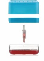 ANAX Distributeur de savon rectangulaire moderne en plastique PP 300 ml, écologique, rechargeable, anti-fuite, finition brillante, pour vaisselle et lavage des mains