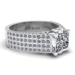 Bague de fiançailles Solitaire en argent 925 plaqué or avec diamant princesse en édition limitée pour hommes mode de luxe au meilleur prix - Product Image 3