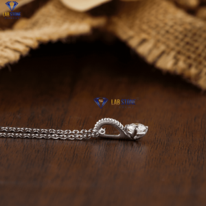 0,33 TDW colgante de diamante de corte brillante redondo con cadena 18K oro blanco Labgrown diamante Hpht/Cvd diamante joyería fina - Product Image 4