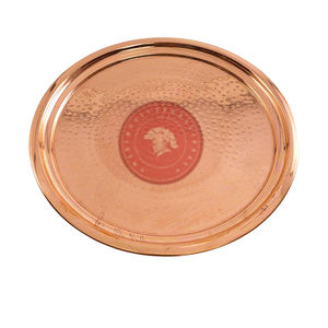 Bandeja de Servir de Cobre Martillado Hecha a Mano, Aroma, 14 Pulgadas |   Bandeja Decorativa de Cobre de Diseño Tradicional |   Calidad Premium - Product Image 1