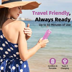 Depiladora Eléctrica para Mujer con Cuchilla de Cerámica IPX7, Recortadora de Vello Púbico y de Bikini con Luz LED, Afeitadora Indolora para Cuerpo y Axilas, Lavable - Product Image 4