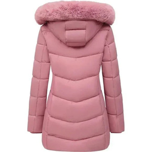 Nouveau manteau long matelassé à capuche pour femme, épais, chaud, respirant, tissé, grande taille - Product Image 2