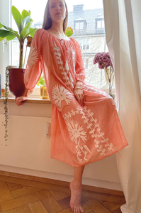 2025 Hot Selling Casual Floral Embroidered Work Womens Dresses Deep V-neck Long Sleeve Sexy Spring Summer Ukrainian Dress - Product Image 5