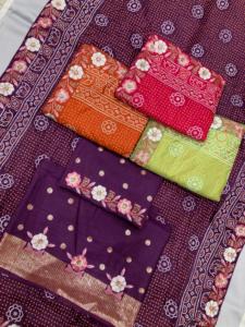 Saree en soie de créateur élégant de haute qualité avec chemisier pour le mariage et la fête aux meilleurs prix de l'Inde - Product Image 6