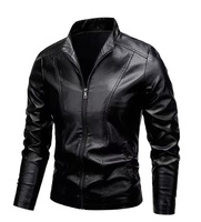Blouson en cuir synthétique noir coupe slim coupe-vent de haute qualité pour homme, style motard classique, dernière collection