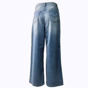 Pantalones vaqueros de pierna recta de cintura alta de tela ecológica personalizados de alta calidad para mujer estilo suelto de moda para verano con cierre de cintura elástica - Product Image 2