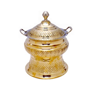 Chauffe-plat en métal personnalisé plaqué or pour buffet équipement de restauration chauffe-plat en laiton de haute qualité pour aliments chauds - Product Image 3