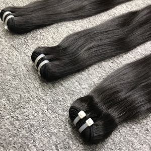 Paquete de trama de cabello humano virgen recto Natural de alta calidad tupé de encaje HD negro crudo con Peluca de un donante estilo Jerry Curl - Product Image 5