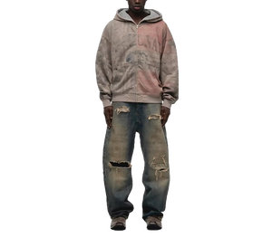 Sudadera con Capucha para Hombre, Estilo Vintage, Lavado Pesado, Logotipo Personalizado, 100% Algodón, Talla Grande, Bordada, Lisa, Teñida, 2026 - Product Image 2