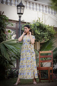 Vestido Maxi de Algodón con Estampado Jaipur, Vestido Corto, Producción OEM por Lotes, Proveedor de Ropa Femenina de la India - Product Image 4