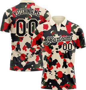 Polo de sublimación de diseño de camuflaje transpirable con logotipo personalizado bordado para hombres OEM Golf suministro al por mayor - Product Image 1